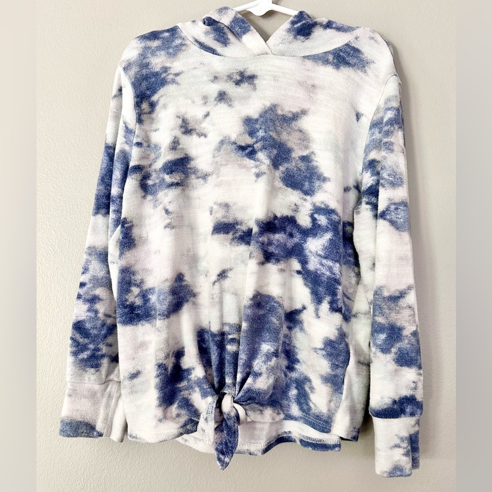 Girls Old Navy Long Sleeve Hooded Knit Front Shirt Tie Dye Size S
